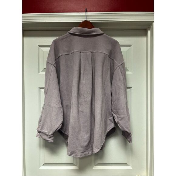 Bibi Lavender Soft Fleece Shacket Shirt Jacket sz L NWT - Picture 7 of 7